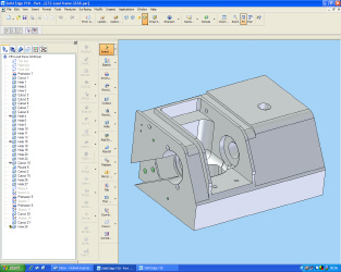 Solid Edge 3D CAD package showing C53 load frame